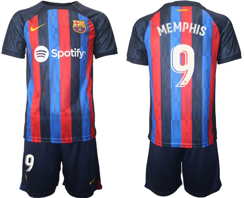 Men 2022-2023 Club Barcelona home blue #9 Soccer Jerseys->barcelona jersey->Soccer Club Jersey